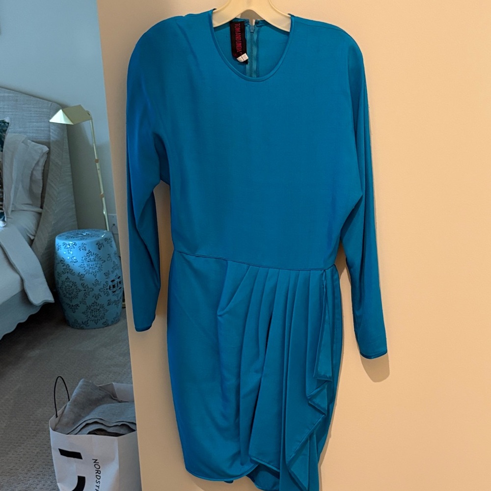 Chic Teal Long Sleeve Dress vintage from high end store 1980’s